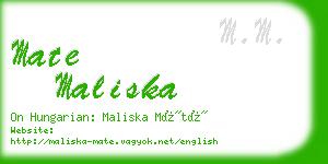 mate maliska business card